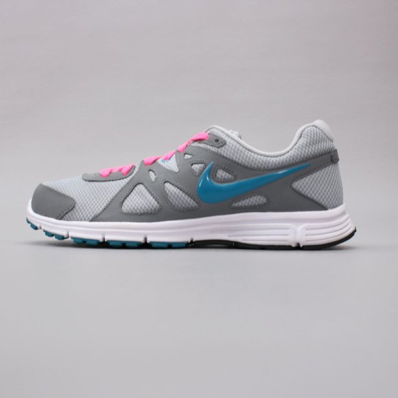 Nike Ladies 10 Revolution 2 Gray Pink Blue Running Training Sneakers - Picture 2 of 12